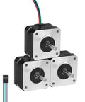 3 Pack Nema 17 Stepper Motors High Torque Bipolar 2 Phase 1.8 Degree 0.28Nm For 3D Printer CNC DIY Robots with 4 Lead Cable