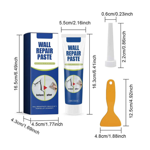 Patch Kit For Drywall Holes With Scraper, Quick-Dry Spackle Paste For Large Wall Repairs, Easy Fill And Smoothing, Two Pack