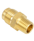 2 Pack Brass Tube Fitting Half Union Gas Adapter 3/8 Flare And 1/4 NPT Male Pipe Connector Heavy Duty Brass Construction