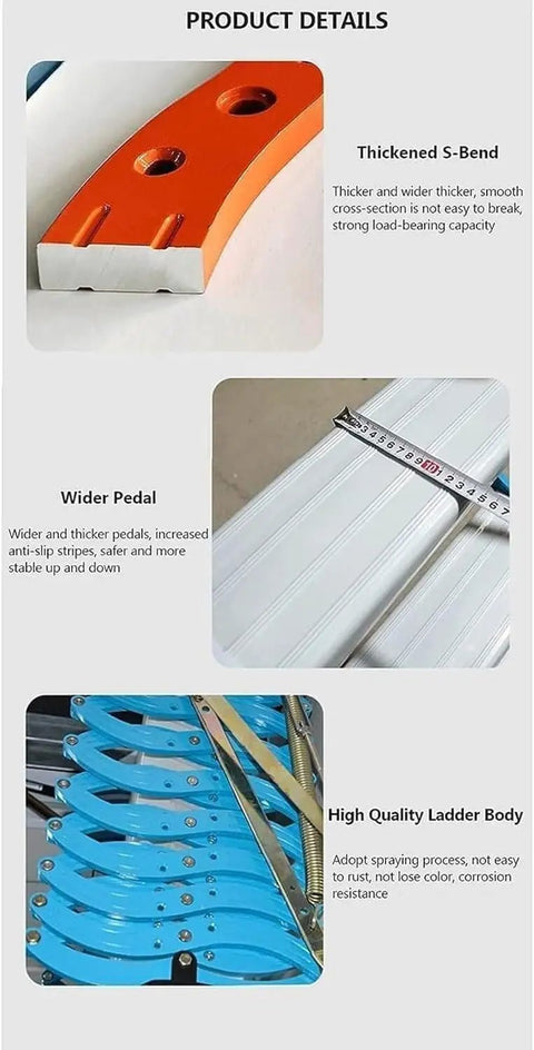 Solid No Hassle Remote Control Electric Attic Pull Down Ladder Smooth Ceiling Mounted Retractable Folding Loft Staircase Easy One Push Alloy S-Bend detail