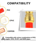 Pack Of 30 Three Quarter Inch Push Fit Slip Tee Fittings With Disconnect Clip For PEX Copper CPVC Pipes compatibility chart