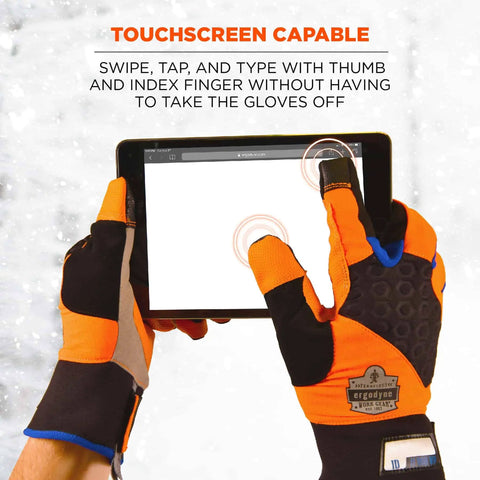 High Visibility Waterproof Work Gloves With Thermal Insulation, 3M Thinsulate, Touchscreen Compatible, Enhanced Grip, ProFlex 818WP
