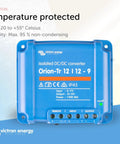 Orion-Tr DC To DC Converter 12/12 Volt 9 Amp 110 Watt Isolated IP43 Blue power module front view