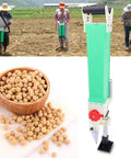 Manual Seed Planter For Home Garden, Adjustable Handheld Seeding Machine with soybeans and fertilizer spreader, no oil, no electricity
