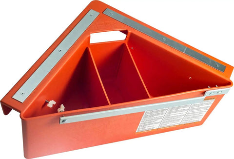 Beefed Up Tool Organizer Bin For Scaffolding And Aerial Work Platforms With Adjustable Dividers Weep Slots And Metal Belt Clip