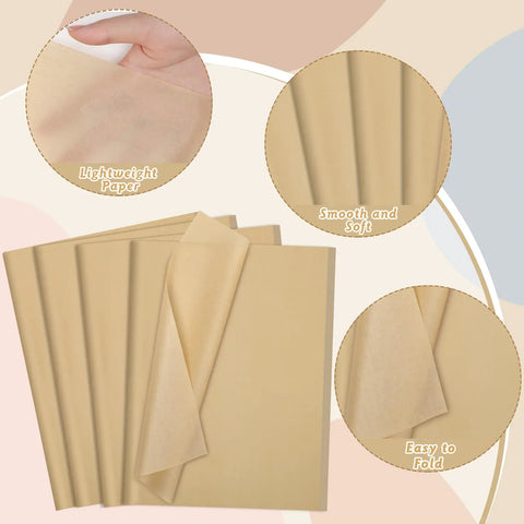 Brown Kraft Tissue Paper Bulk Pack 160 Sheets 20 By 14 Inches Wrapping Paper with lightweight, smooth, foldable features