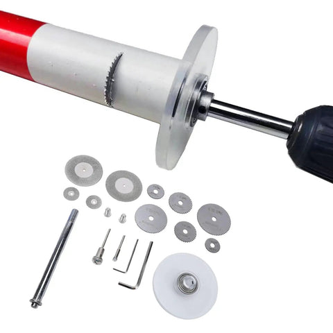 Internal PVC Pipe Cutter Kit With Adjustable Depth Gauge Guide Pro Grade Tool 6 Replacement Saw Blades And 4 Grinding Discs