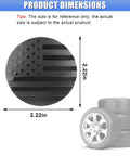 Four Pack American Flag Wheel Hub Center Cap Stickers Waterproof 56mm Universal Auto Exterior Decoration Decals For Car Truck SUV Weatherproof Dustproof Easy Install Black Flag Theme.