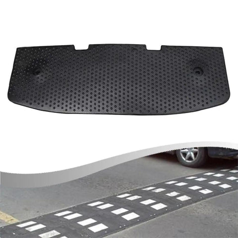 Heavy Duty Black Rubber End Cap Kit For Standard Hump With Concrete Anchors Plus Screws And Washers To Fit 200x600x50mm Size Perfect For Boosting Road Safety At Private Community Entrance Gates, rubber end cap with road hump