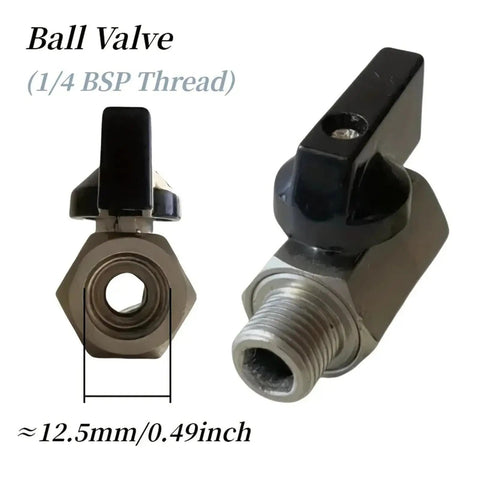 Rugged As Nails Carbon Steel Ball Valve Seals Tighter For Air Compressor And Water Pipes With Easy Twist Handle And Seriously Leak Proof Industrial Pipeline System, 1/4 BSP Thread.
