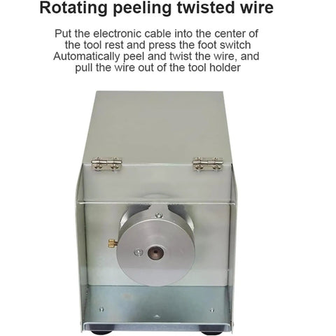 GFJYKDL Heavy Duty Automatic Wire Stripping Machine Peeling And Twisting Tool Copper Core Cutter front view with aluminum casing.