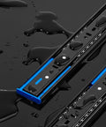 One Pair Full Extension Drawer Slides Rails 10 12 14 16 18 20 22 Inch Soft Close, 100 Lb Load Capacity, black and blue detail