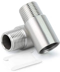 Stainless Steel Nipple Pipe Fittings 3/8 NPT Male X 3/8 NPT Female, 2 Pack Beefy 2 Inch Thickened Cast Pipe, 304 Stainless