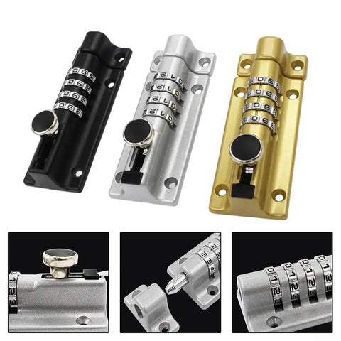 Zinc Alloy Mechanical Combination Cam Lock with Keyless Code in black, silver, and gold finishes for office cabinets.