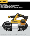 Cordless 20V Max XR Bandsaw With Brushless Motor Portable Bare Tool Only 3-3/8 Inch Cut Capacity Tool Connect Ready.