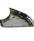 Slick chrome right rearview mirror bottom cover cap for Tesla Model S 2014 to 2021, direct bolt-on trim replacement.