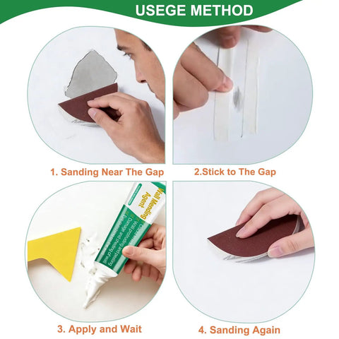 Instructions for All In One Drywall Repair Kit With Putty, Scrapers, Sandpaper, Gloves, Masking Tape And Spackle For Quick Hole Patching