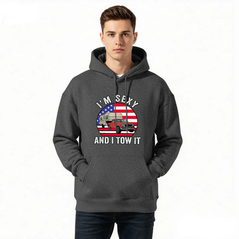 Sexy And I Tow It Vintage Funny Camping RV Camper Truck Hoodie For Women Cozy Fleece Sweatshirt For Outdoor Lovers