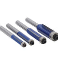 Get Your Hands On These Ycauty Tungsten Steel Flush Trim Router Bits 4 piece set with blue coating for wood and MDF cutting.