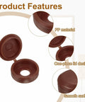 Hinged Screw Cover Caps 5.9mm Inner Diameter 0.23 Inch Dark Brown Durable Waterproof Plastic Covers for Windows Exterior Railings and Furniture