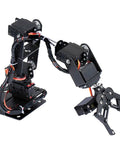 6DOF Robot Mechanical Arm Claw Kit With Aluminum Bracket And Servo Motors Ideal For College Teaching and Educational Robotics Projects showing robotic arm with gripper.