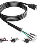 Heavy Duty Replacement Power Cord For Electric Circular Saws Featuring Pure Copper Conductors And Durable Synthetic Jacket, 8.2ft cable with straight plug.