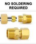Brass Compression Tube Fitting One Eighth Inch OD To One Eighth Inch NPT Male Union Connector Ten Pack DIY Friendly Plumbing Fittings, no soldering required