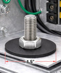 Non Conductive EPDM Rubber Fender Washers 1/4 Inch ID by 1-1/2 Inch OD, 1/16 Inch Thick installed on metal surface