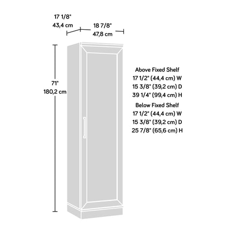 Dimensions of Slim Pantry Cabinet With Adjustable Shelves, Narrow Kitchen Storage Cabinet in Soft White, 71 inches tall