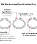 Big Ass 304 Stainless Steel External Circlips Retaining Rings for Heavy Duty Machinery in 3 designs for secure shafts.