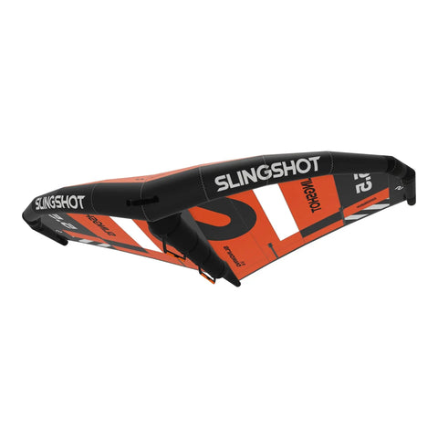 SlingWing V4 Foil Wing 7M Yellow with high-tension canopy and durable airframe for wing foil boards, side view in black and orange.