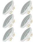 Six PAR36 LED Landscape Bulb 10W 1150LM 3000K Warm White, 100W Halogen Equivalent, low voltage AC DC outdoor lights.