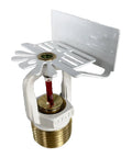 Quick Reaction Sidewall Sprinkler 68 Degree C 155 Fahrenheit 1 2 Inch Painted White Finish showing glass bulb and brass connection.