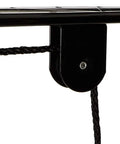 Close-up of black pulley system for 4 Pack Bicycle Hoists For Garage Storage Ceiling Mounted Bike Lift With 100 Lb Capacity