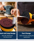 40 Piece Assorted 9 Inch Hook And Loop Sanding Discs With Ten Holes Featuring Eight Grit Ranging From Rough 40 To Smooth 600 for sanding disc attachment.