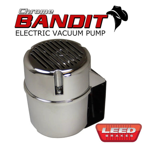 Chrome Bandit Electric Vacuum Pump 12 Volt Underhood Kit with polished chrome finish and pre-wired harness for easy installation.