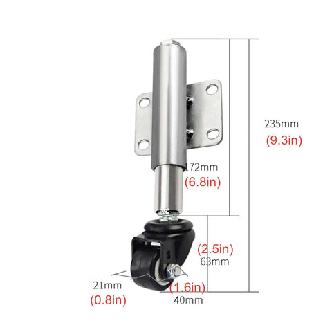 Heavy Duty Shock Absorber Rotating Caster Wheels Built To Last 40mm Swivel Castors For Furniture Tables And Trolleys