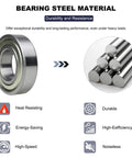10 Pack 6206 ZZ Deep Groove Ball Bearings With Double Metal Seal shown with durability features and steel material