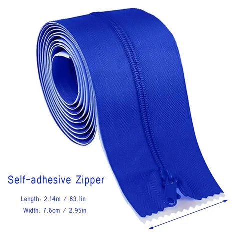Heavy Duty Zipper Dust Barrier For Greenhouses And Tents Self Adhesive Zipper Gate 3 Inch By 7 Foot Construction Zipper Blue Pack Of 2 Rolls