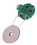 Large Coil 5W Wireless Charging Transmitter Module For DIY Tech Builds And Car Mods With No Hassle Power Delivery And Completely Case Friendly Functionality. Close-up of circuit board with coil.