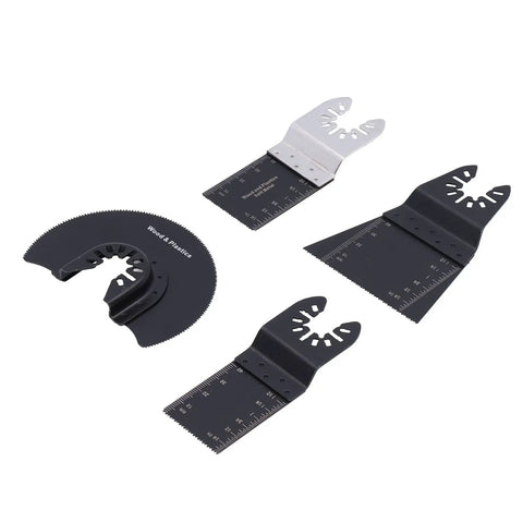 20 Piece Oscillating Saw Blade Kit With Arrow Storage Case, showing mixed high carbon steel and bi-metal blades for various cuts