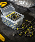 Pro Grade Universal Compression F Connectors For RG6 And RG6Q Coax With Universal Sleeve Technology 50 Pack box with connectors