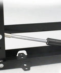 Close-up of Two Piece Concealed Folding Chair Stool Bracket Hinge, cold rolled steel, for shoe cabinet wardrobe closet hardware.