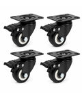 4 Pack 2 Inch Swivel Plate Casters With Dual Lock Brakes And Durable Polyurethane Wheels For Rolling Carts Workbenches Cabinets