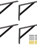 Beefy 20 Inch Heavy Duty Black Countertop Support Brackets For Wall Mounted Shelving And Bar Tops, 4-pack with screws