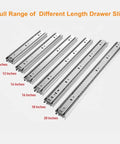 Full range of drawer slides from 10 to 20 inches. Heavy Duty 16 Inch Drawer Slides Set With 3 Section Full Extension Ball Bearing Side Mount.