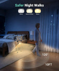 Heavy Duty Bed Rails for Seniors 180 Degree Foldable One Hand Operation with LED Night Light in bedroom setting