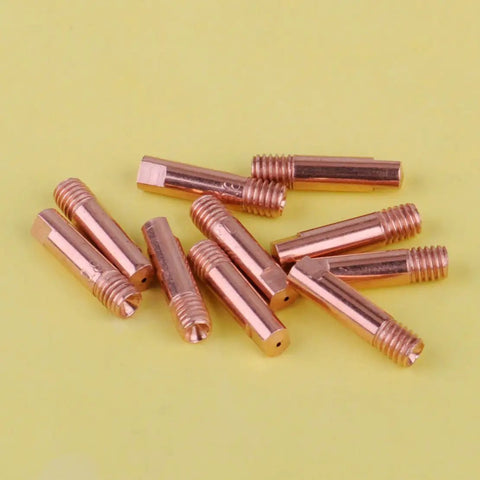 Cool 10 Pack MB 15AK Welding Torch Contact Tips With M6 Thread Hole. Durable copper design, suitable for MIG MAG jobs.
