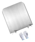 Adjustable Steel Heat Deflectors With Base And Back Panel for efficient home heating shown with installation gloves