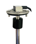 Diesel Fuel Water Level Sensor With Reed Switch, Eight Point Five Inch Sending Unit, SAE Five Hole Mount, Nonlinear Output, Standard American Output 240 To 30 Ohm, 12V To 24V Operation, Includes Gasket And Screws. Top view with cable and mounting screws